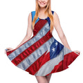 d'été décontractée pour femme avec drapeau américain, débardeur sans manches, style plage.